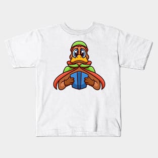 Reading Duck Cartoon Kids T-Shirt